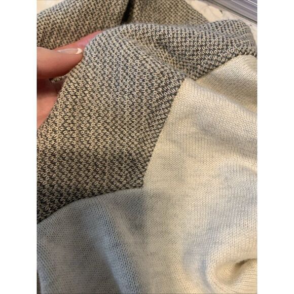 Tasso Elba Mens Gray White Supima Cotton Long Sleeve Sweater Large - Picture 4 of 5